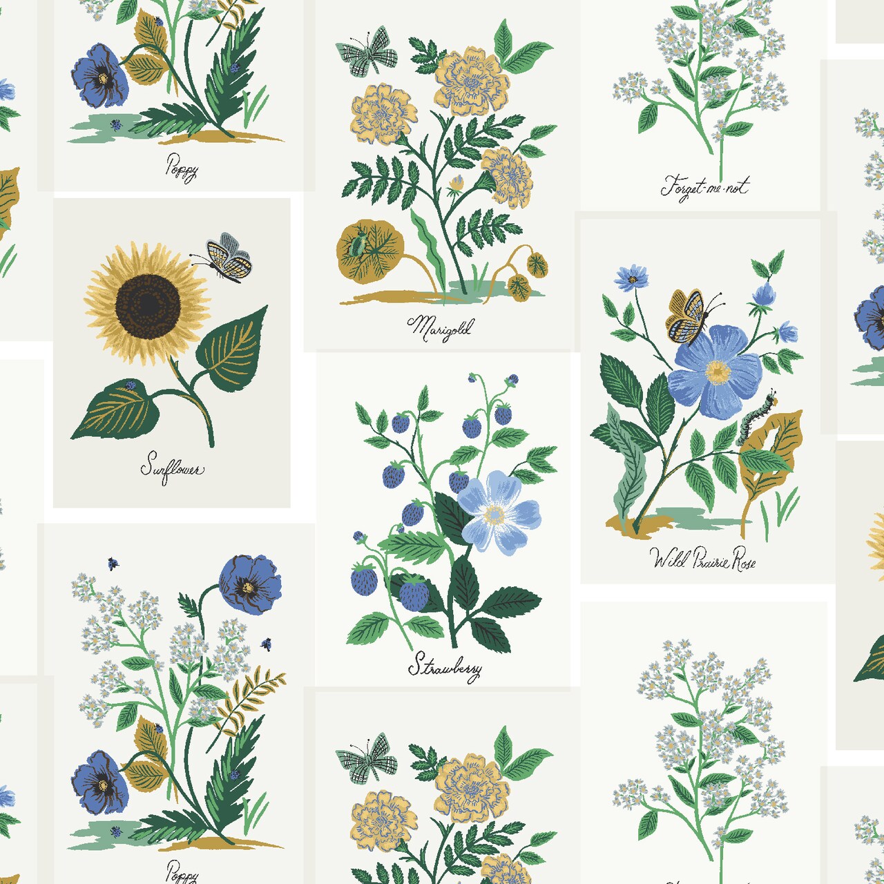 Botanical Prints in Blue Multi (rp1101-bm2) | Curio | Rifle Paper Co | Cotton+Steel